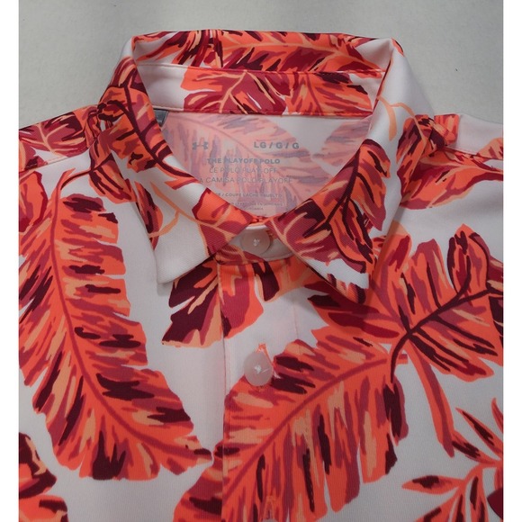 Under‎ Armour The Playoff Polo Shirt Mens L Neon Hawaiian Bright Limited Use - Picture 1 of 7